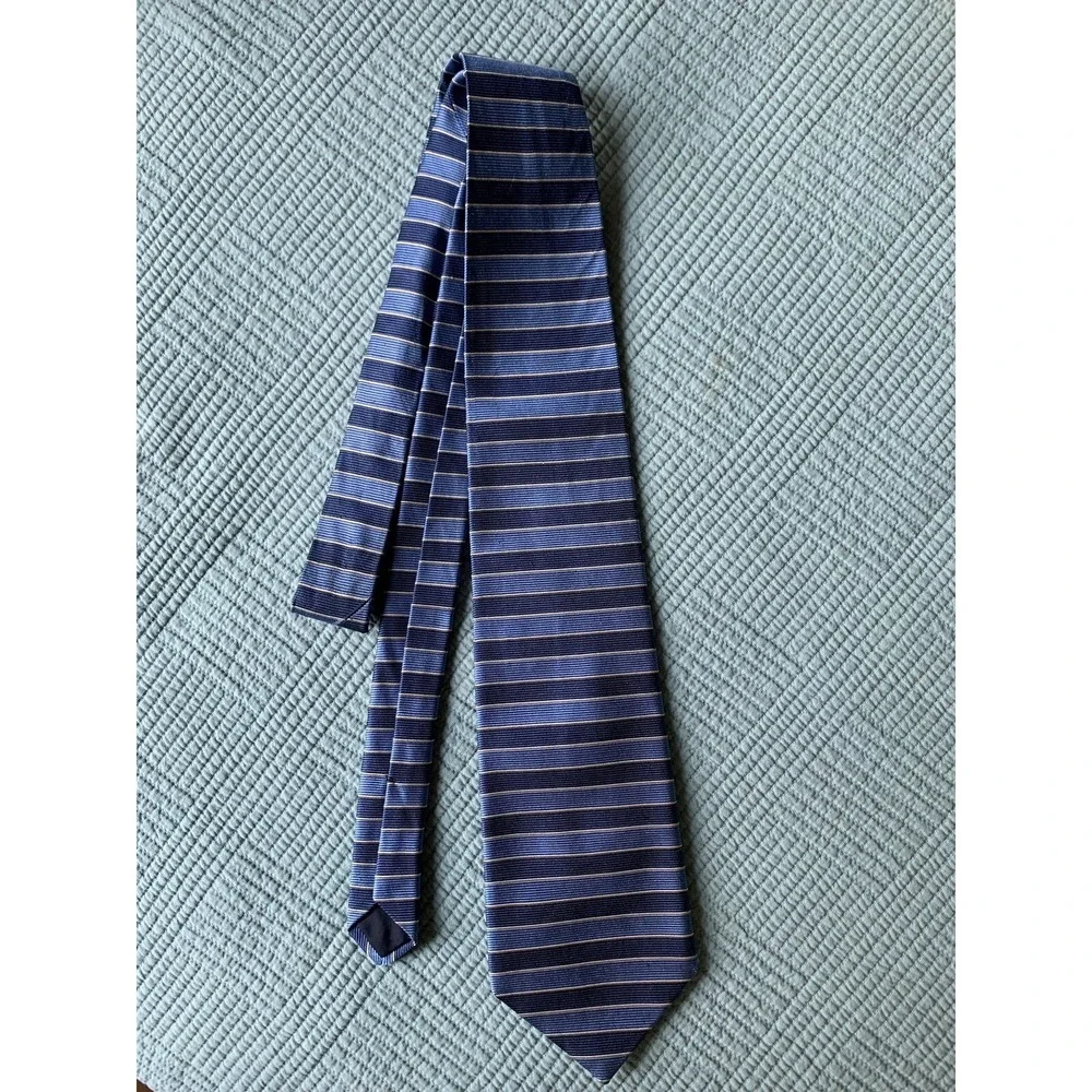 Mens Brooks Brothers Makers‎ All Silk Blue Striped Neck Tie